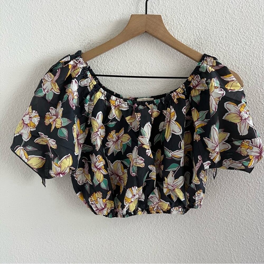 Eberjay Tropical Crop Top Shirt Casual Small